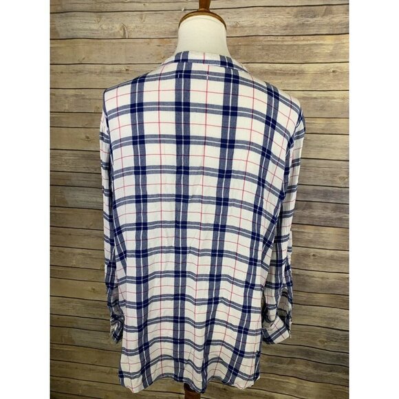 Reaction Kenneth Cole 1X Plaid Blouse Button Front - Picture 6 of 11